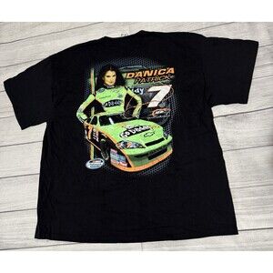 Vintage Y2K Danica Patrick Go Daddy Graphic T Shirt NASCAR Size 2XL Two Sided